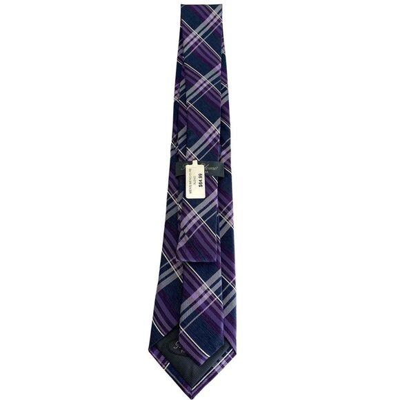Pronto Uomo platinum Mens wearhouse lavender purple white denim blue plaid Xlong - Picture 2 of 7